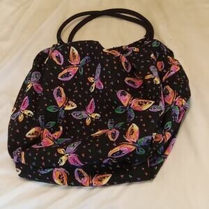 Vintage Steve Madden Black Butterflies circular handle over the Shoulder purse.